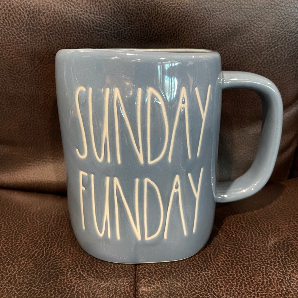 Rae Dunn SUNDAY FUNDAY Ceramic Coffee Mug BRAND NEW!!
